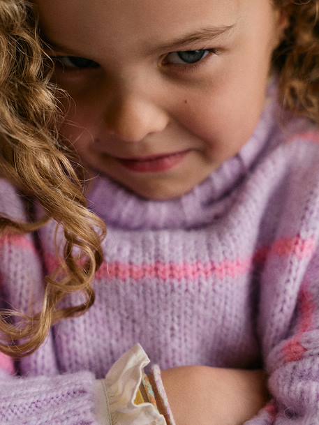 Loose-fit jumper for girls violet 