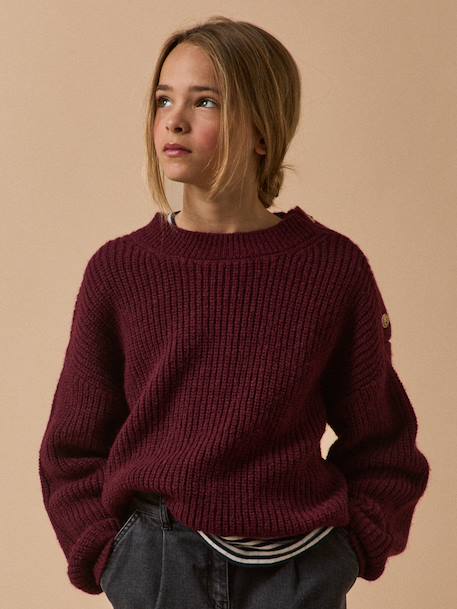 Pearl knit jumper by CYRILLUS bordeaux red 