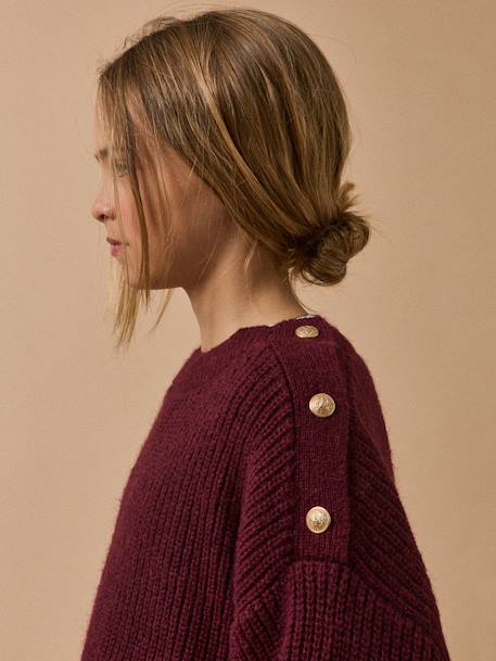 Pearl knit jumper by CYRILLUS bordeaux red 