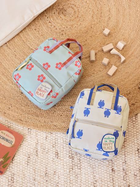 Square backpack for kids LASSIG blue+rose 