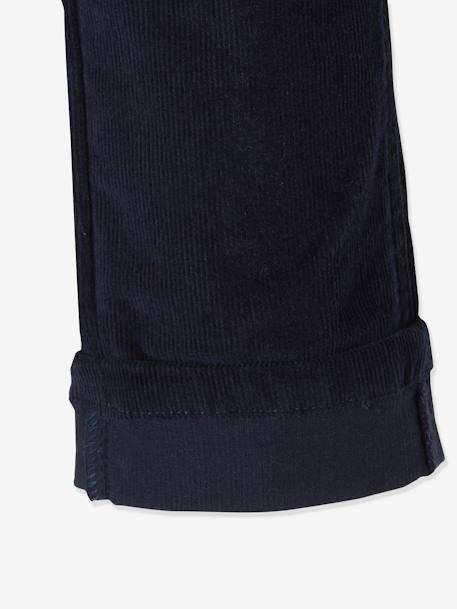 Slim Leg Corduroy Trousers for Boys bordeaux red+Dark Blue+Tan 