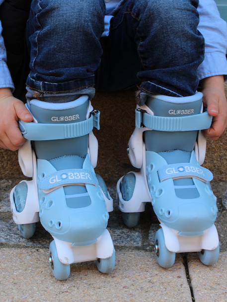 Quad roller skates for beginners by GLOBBER blue+rose 