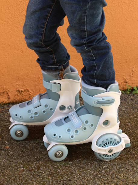 Quad roller skates for beginners by GLOBBER blue+rose 