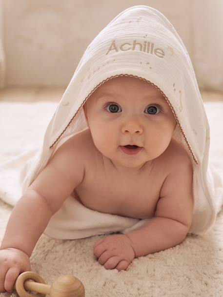 Bath cape and muslin gift set ecru 