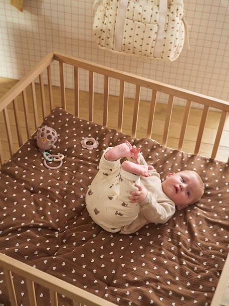 Cotton muslin playpen mat chocolate 