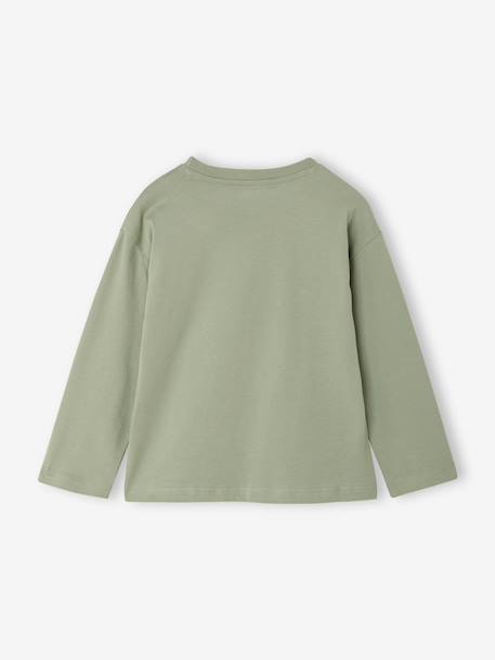 Long-sleeved T-shirt for boys sage green+white 
