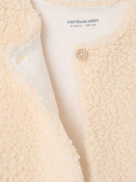Newborn sleepsuit, cardigan and hat set for baby girls ecru 