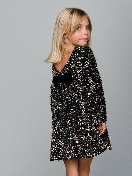 Sequin dress for girls chocolate 