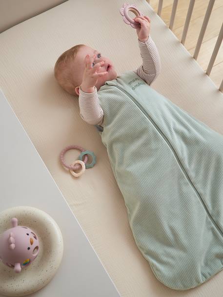 Corduroy baby sleep bag clay beige+sage green 