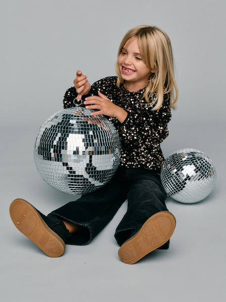 Sequin sweatshirt for girls chocolate 