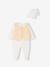 Newborn sleepsuit, cardigan and hat set for baby girls ecru 