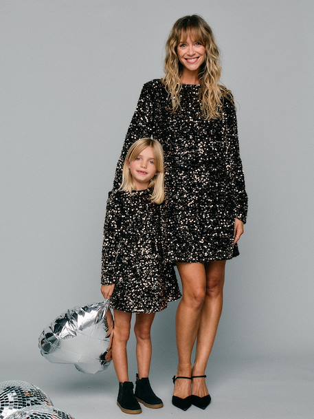 Sequin dress for girls chocolate 