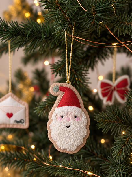 Pack of 10 felt tree decorations red 