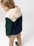 Zip-up hooded cardigan for boys fir green+medium blue 