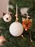 Pack of 10 faux fur baubles beige 