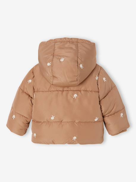 Hooded puffer jacket for baby girls hazel+night blue 
