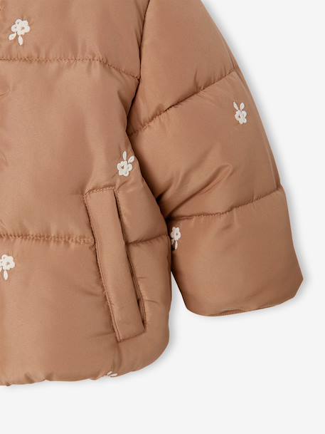 Hooded puffer jacket for baby girls hazel+night blue 