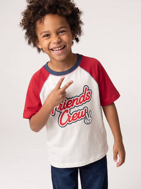 Raglan short-sleeved T-shirt for boys red 