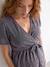 Wrap maternity and nursing dress silver 