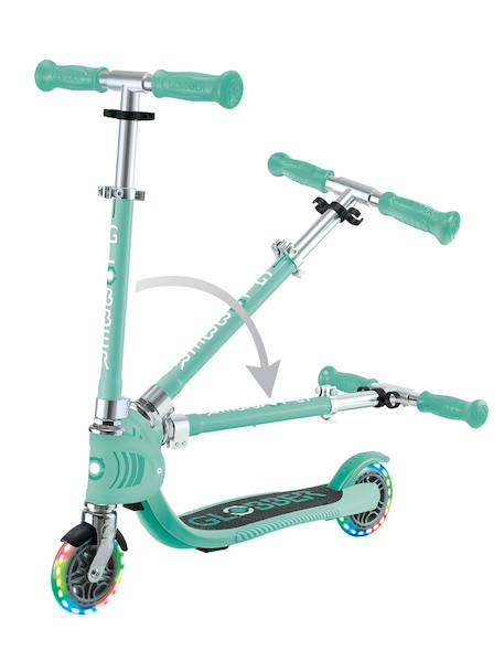 Junior foldable scooter with lights by GLOBBER green 