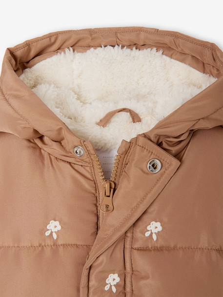 Hooded puffer jacket for baby girls hazel+night blue 