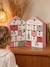 Striped house-shaped Advent Calendar cinnamon 