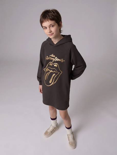 Hooded sweatshirt dress Rolling Stones for girls anthracite 