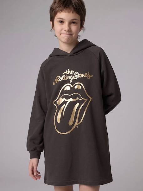Hooded sweatshirt dress Rolling Stones for girls anthracite 