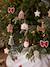 Pack of 10 felt tree decorations red 