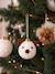 Pack of 10 faux fur baubles beige 