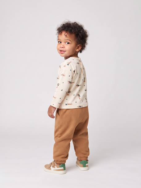 T-shirt and trousers set for baby caramel+green 