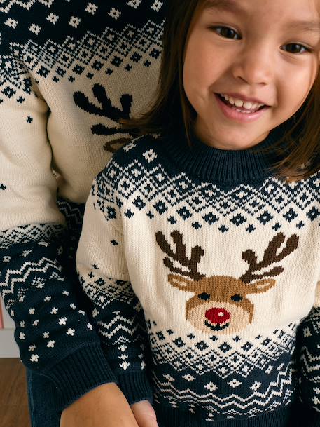 Christmas knitwear for boys Family Capsule navy blue 