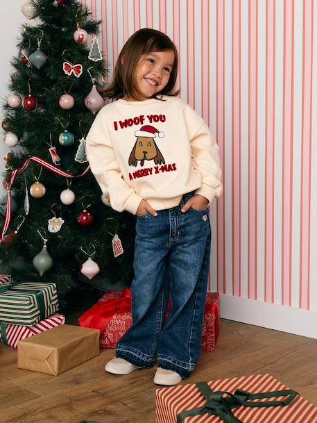 Christmas sweatshirt for girls vanilla 