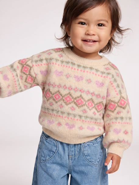 Long-sleeved jumper for baby girls rose 