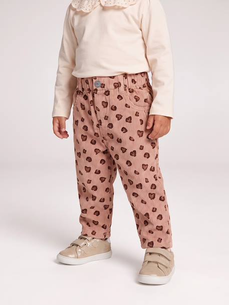 Corduroy trousers for baby girls blush 