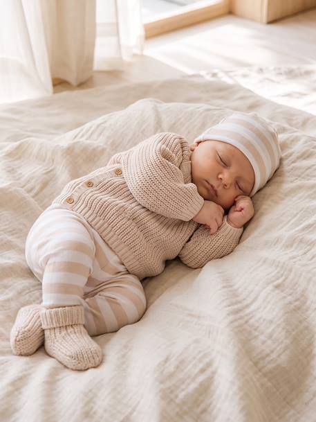 4-piece set for baby marl beige 
