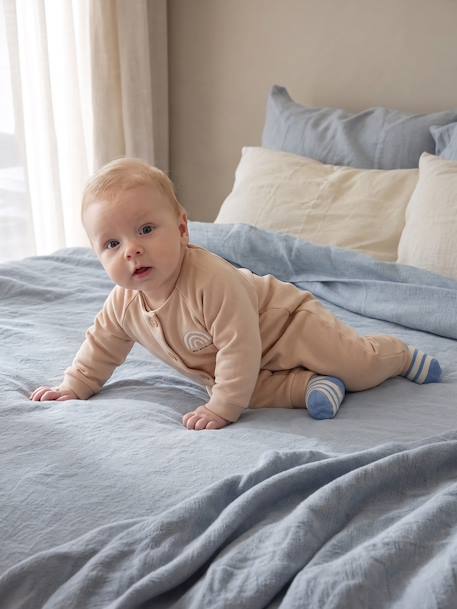Long-sleeved playsuit for baby beige 