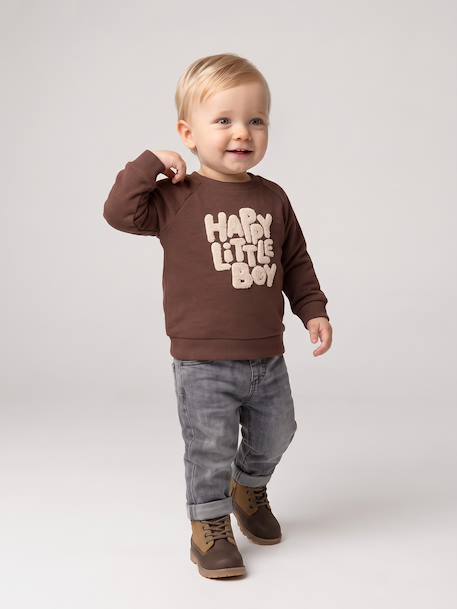 Sweatshirt with long sleeves for baby brown 