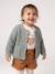 Chunky knit baby cardigan marl beige+sage green 