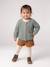 Chunky knit baby cardigan marl beige+sage green 