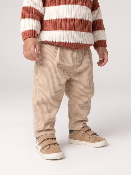 Corduroy trousers for baby boys beige 
