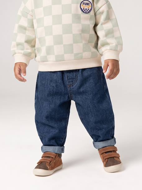 Basics denim jeans for babies with elasticated waist and pockets brut denim+denim grey 
