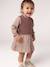 2-in-1 long-sleeved dress for baby chocolate 