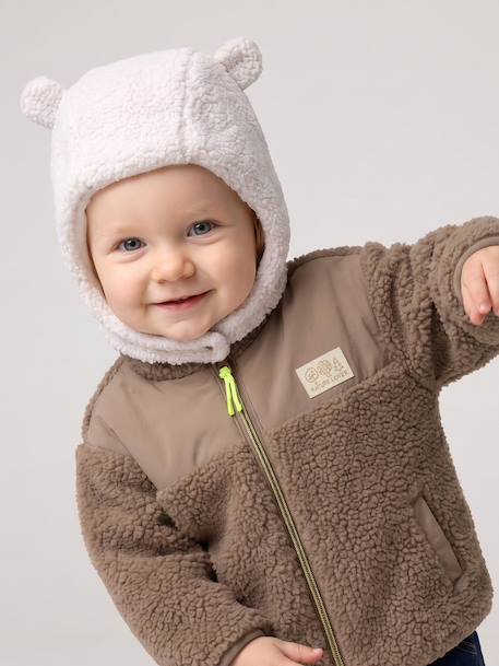 Sherpa Beanie, Snood & Mittens Set for Babies ecru 