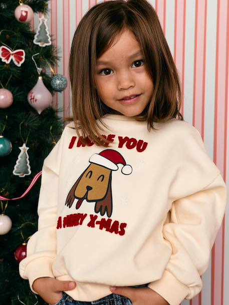 Christmas sweatshirt for girls vanilla 