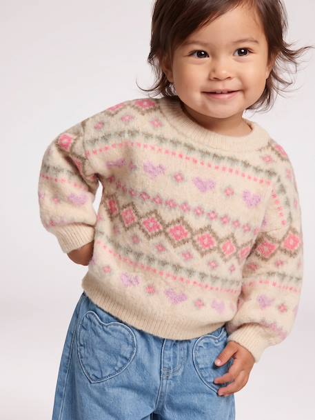 Long-sleeved jumper for baby girls rose 