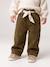 Wide Trousers in Corduroy with Flowers Belt for Babies old rose+olive 
