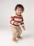 Striped jumper for baby boys navy blue+terracotta 