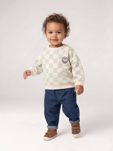 Long-sleeved sweatshirt for baby sage green 