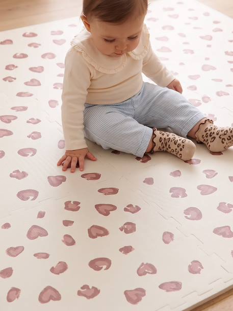 Large 9 Tile Foam Mat beige+ecru+mauve+rose 